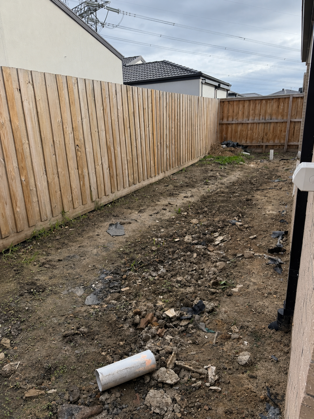 Backyard before artificial turf installation Melbourne