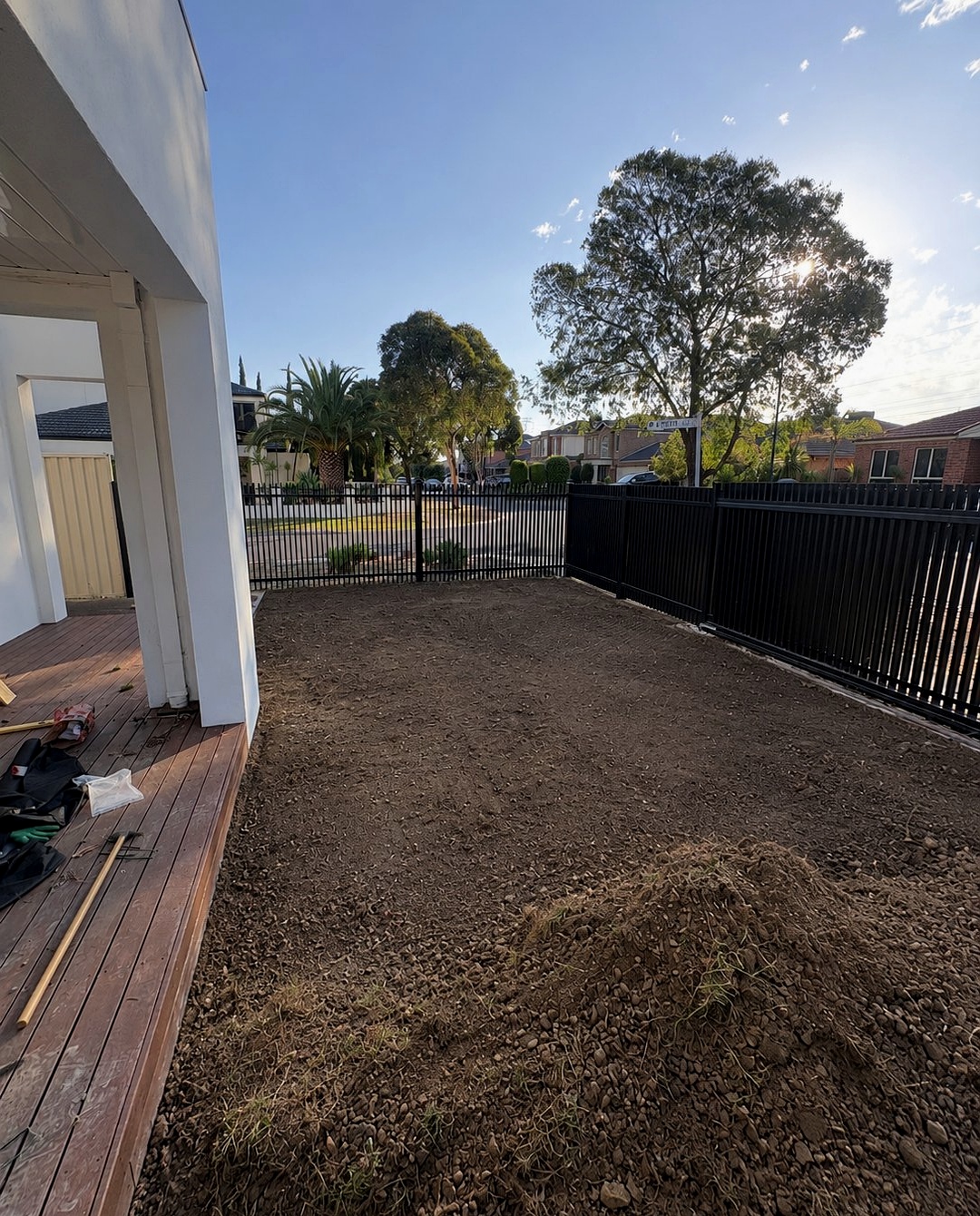 Backyard before natural turf installation Melbourne